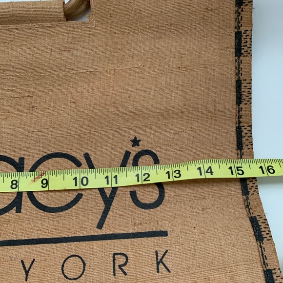 Jute/linoleum Macy's logo tote - Picture 9 of 9